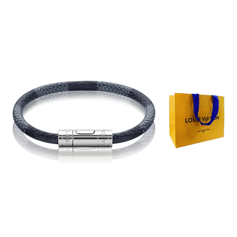 LOUIS VUITTON Damier Cobalt Bangles Men Black/Gray Shopping Bag-0