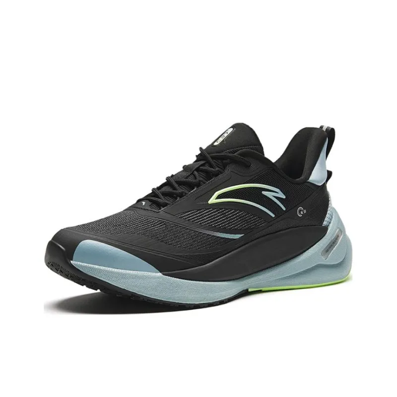 Anta C37 Series Cushioning Wear Resistant Low Top Running Shoes Men's Black Blue-1