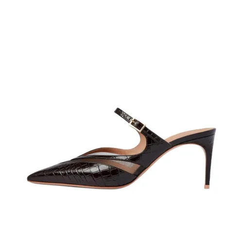 Malone Souliers Closed Toe Slippers 7cm Women's Ebony