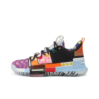 PEAK Flash Anti Slip Wear Resistant Low Top Basketball Shoes Men's Pink Blue