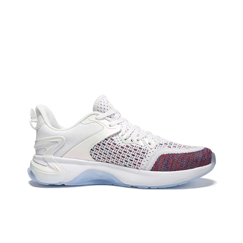 PEAK State Pole Low Top Running Shoes Men's White Red-1