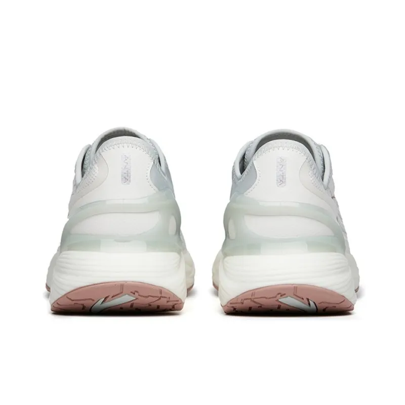 Anta Tron 2.0 Cushioning Anti Slip And Wear Resistant Low Top Running Shoes Women's White Pink Green-3