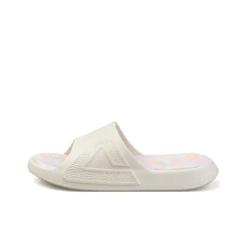 PEAK Tai Ji1.0 EVA Quiet Slip Resistant Slide Slippers Unisex Canvas White