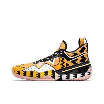 PEAK Flash 3 Cushioned Slip Resistant Mid Top Basketball Shoes Mango Yellow