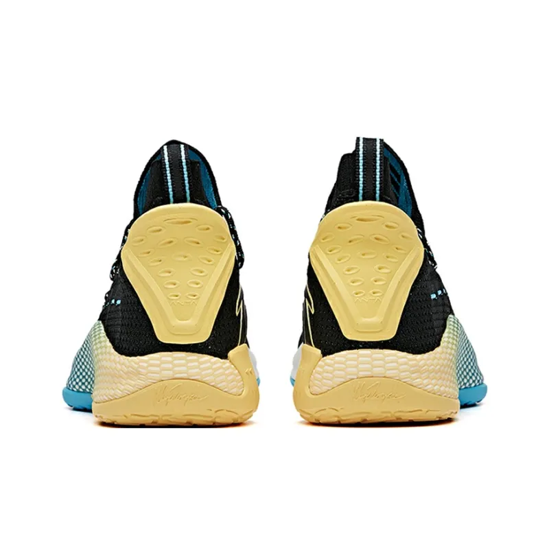 Anta KT5 Thompson Cushioning Anti-Slip And Wear-Resistant Mid-Top Performance Basketball Shoes Black Blue Yellow-4