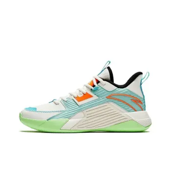 ANTA Speedy Basketball Shoes Men Mid Top White Green Blue