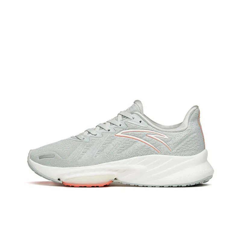 Anta Rocket 3.0 Cushioning Breathable Wear Resistant Slip Resistant Low Top Running Shoes Women's White Gray Green-0