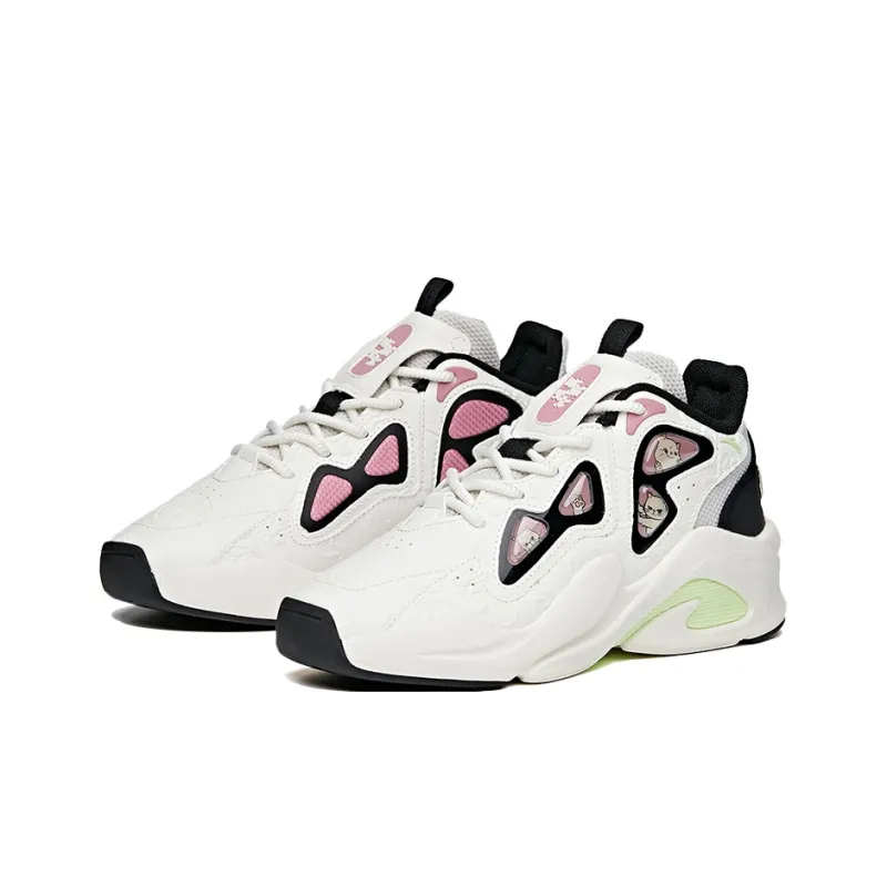 Anta Bastard Slip-Resistant Low-Top Chunky Sneakers Women's White Black Gray-1