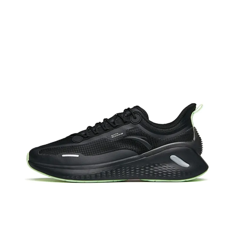 Anta Breaking Wind Cushioning Anti Slip And Wear Resistant Low Top Running Shoes Men's Black-0
