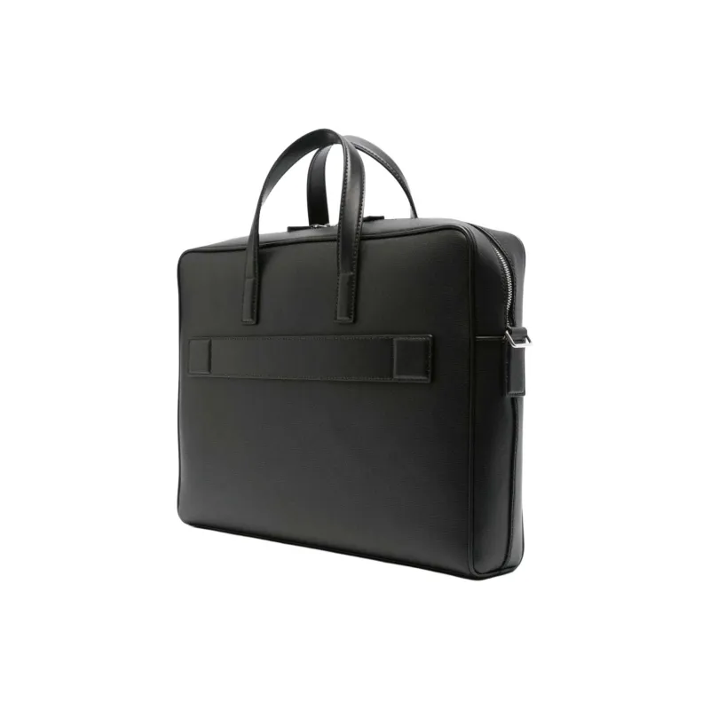 BALLY Cow Leather One Shoulder Crossbody Portable Briefcases Men's Black & Red & White-1