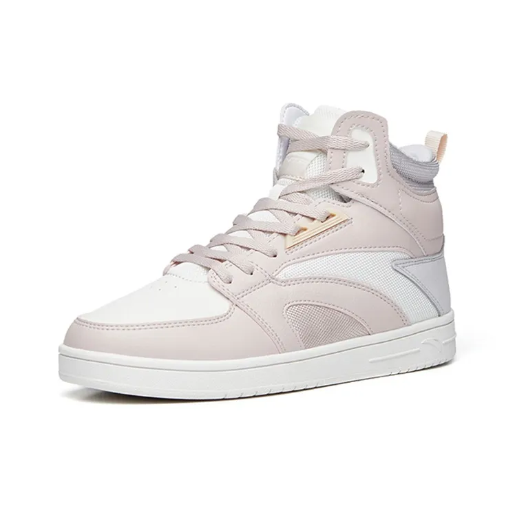 Anta Street Naughty High Top Skateboard Shoes Women's White Gray-2
