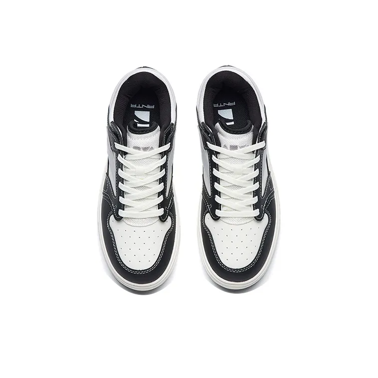 Anta Street Naughty Anti Slip Wear Resistant Low Top Skateboard Shoes Women's Black White Gray-3