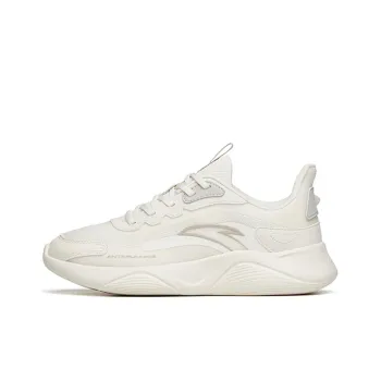 Anta Lingyun Cushioning Slip Resistant Abrasion Resistant Breathable Low Top Sprint Running Shoes Women's White Gray