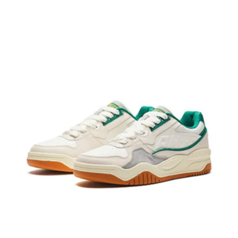Anta Slam Anti Slip Wear Resistant Low Top Skateboard Shoes Men's White Gray Green-1