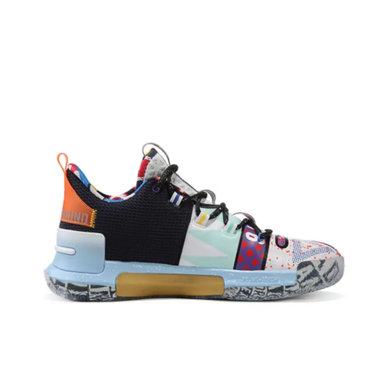 PEAK Flash Anti-Slip Wear-Resistant Low-Top Basketball Shoes Men's Pink Blue-1