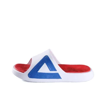 PEAK Plastic Sole Quiet Slide Slippers Unisex White Red Blue