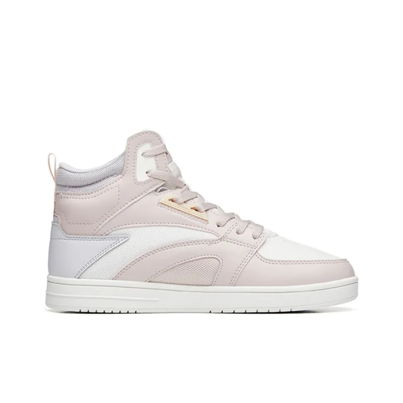 Anta Street Naughty High Top Skateboard Shoes Women's White Gray-1