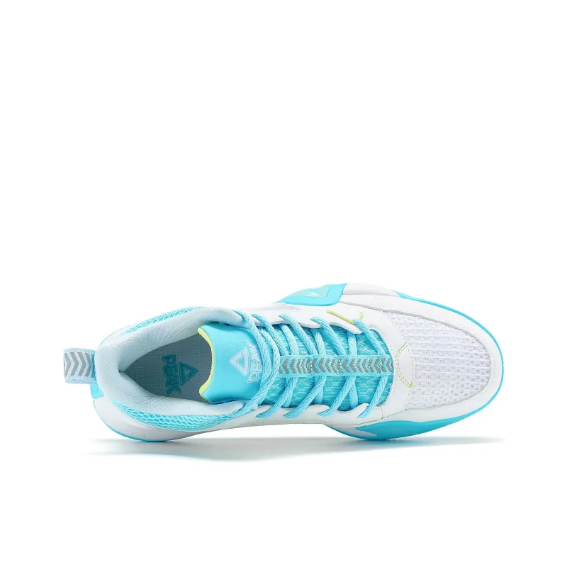 PEAK Sharp Marks Cushioning Anti Slip And Wear Resistant Low Top Basketball Shoes Men's Blue White Summer-3