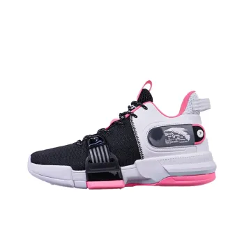 Anta Craze 2 Anti Slip Wear Resistant Mid Top Performance Basketball Shoes Men's Black Pink White