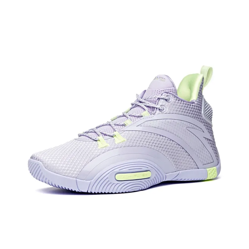 ANTA UFO3.0 Basketball Shoes Men Mid Top Light Purple/Sprout Green-1