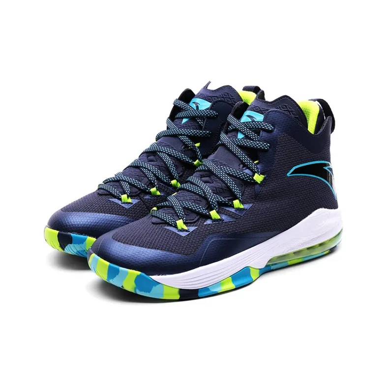 Anta The Shield 1 Cushioning, Slip Resistant, And Abrasion Resistant High Top Basketball Shoes Men's Blue-1