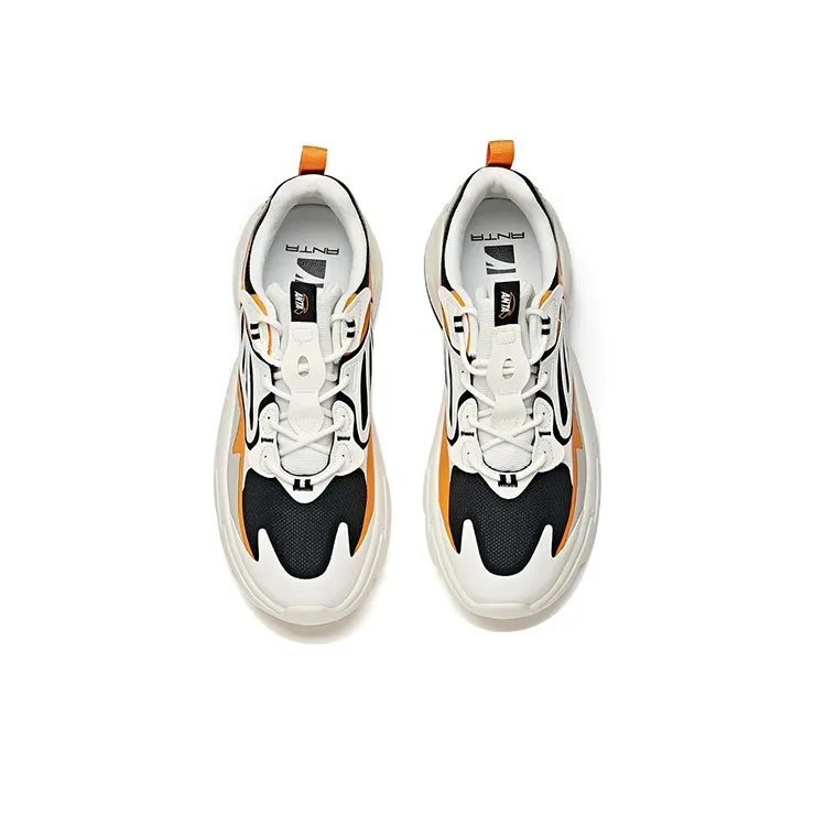 Anta Millennium 2.0 Anti Slip Wear Resistant Low Top Chunky Sneakers Men's Black White Yellow-2