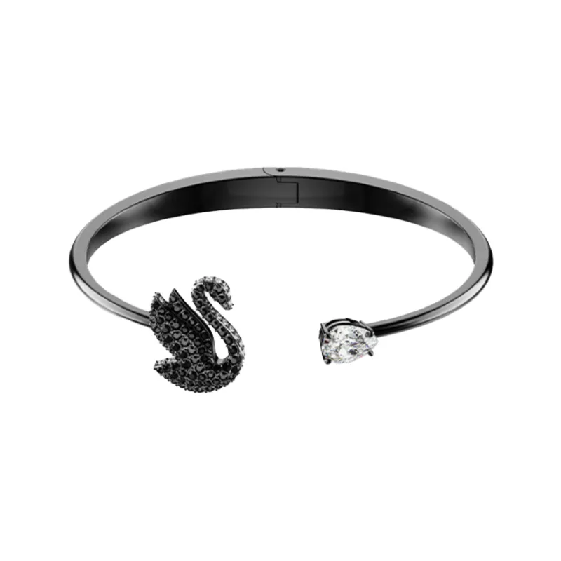 Swarovski Swan motif Open cuff Bracelet-0
