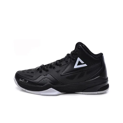 PEAK Parker Generation Anti Slip And Wear Resistant Breathable Mid Top Basketball Shoes Men's Black