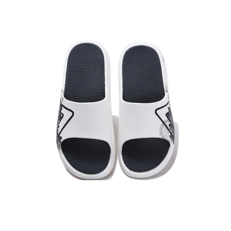 PEAK Tai Ji2.0 Slip Resistant Odor Resistant Abrasion Resistant Slide Slippers Unisex Ivory Dark Gray-3