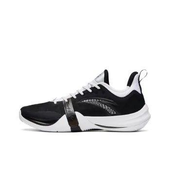 Anta Lighthearted 4 Team Cushioning Anti Slip And Wear Resistant Low Top Basketball Shoes Men's Black White