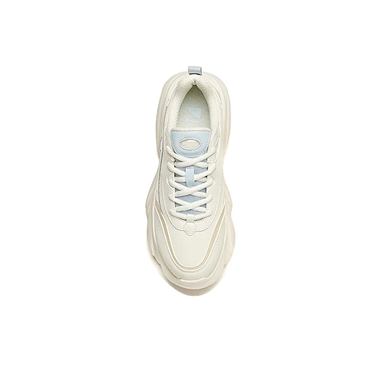 Anta Claw Cushioning Anti Slip And Wear Resistant Low Top Chunky Sneakers Women's White Blue-2