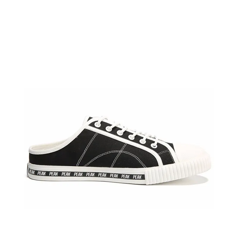 PEAK State Pole Low Top Skateboard Shoes Men's Black White-1