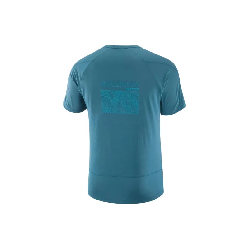 SALOMON CROSS RUN GRAPHIC T-Shirt Men's Blue-1