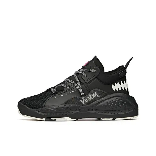 Anta Life Collection Dominant Venom Collaboration Slip Resistant Cushioning Low Top Skateboard Shoes Men's Black White