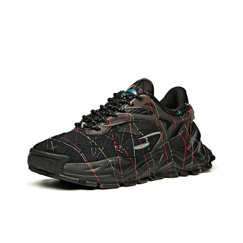 Anta Life Collection Hot Anti Slip Wear Resistant Low Top Chunky Sneakers Men's Black Green-1