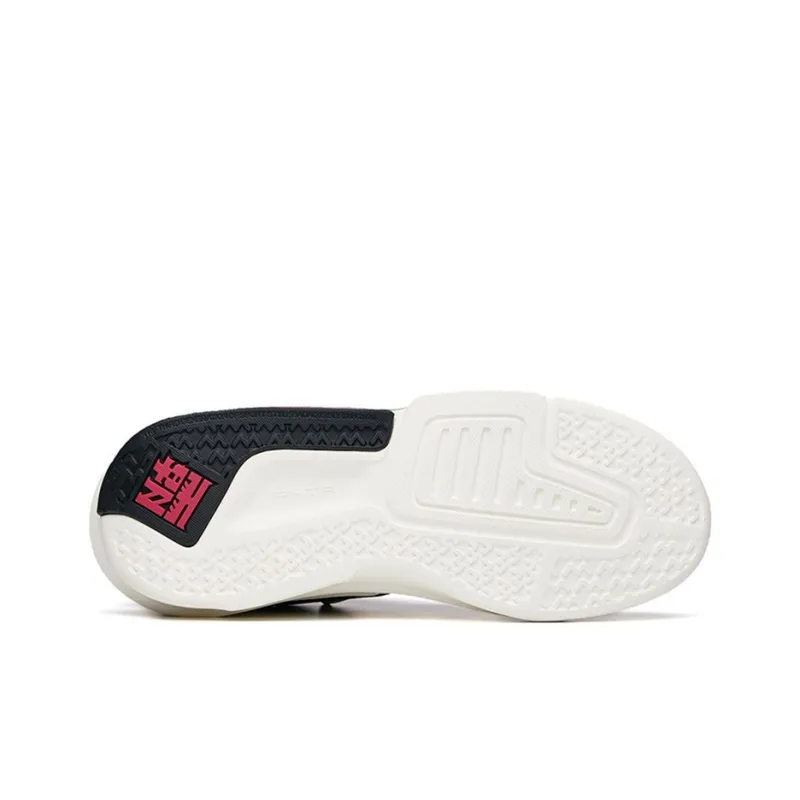 ANTA Bastard Casual Shoes Women's Mid Top Ivory White/Black/Magenta-4