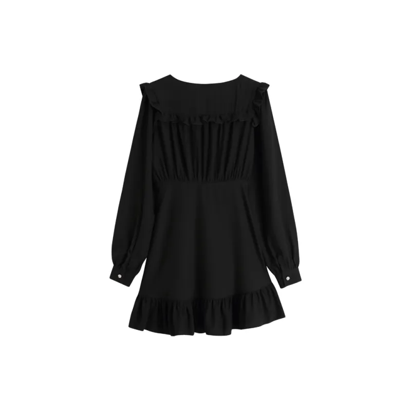 AHDO Long Sleeved Dresses Women's Black-1