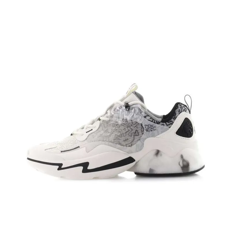 Keith Haring x Anta Millennium 2.0 Cushioning Anti Slip And Wear Resistant Low Top Chunky Sneakers Women's White Black-0
