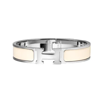 HERMES Enamel Bangles Women's Cream