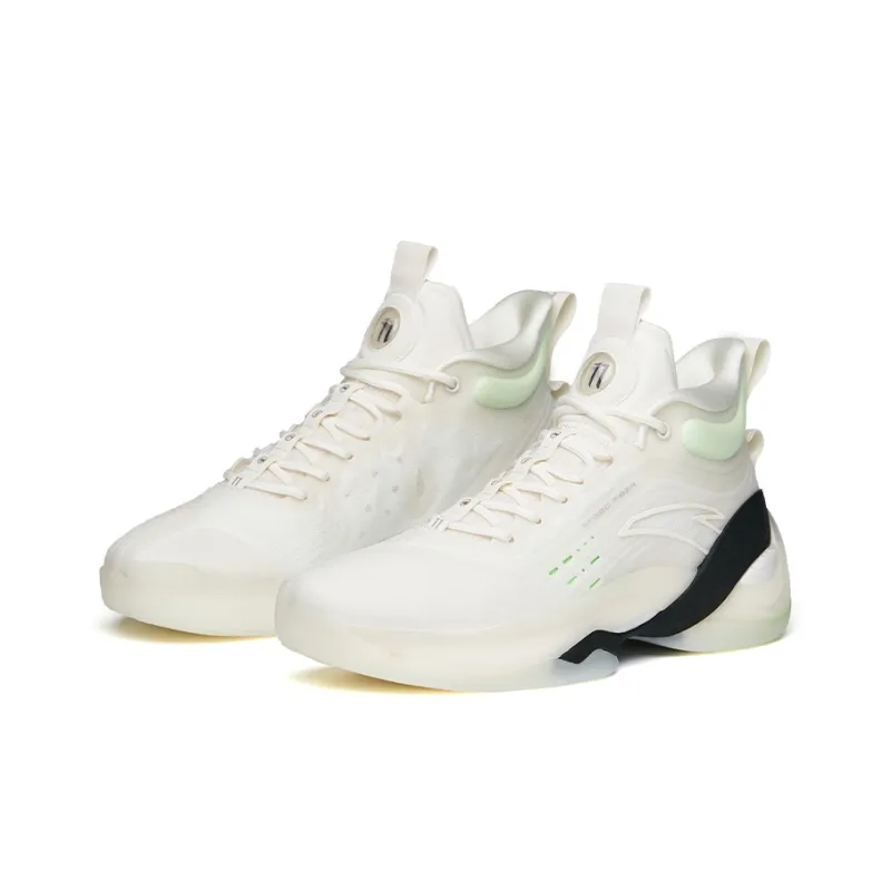 ANTA KT7 Basketball Shoes Men High Top White/Black/Green-2