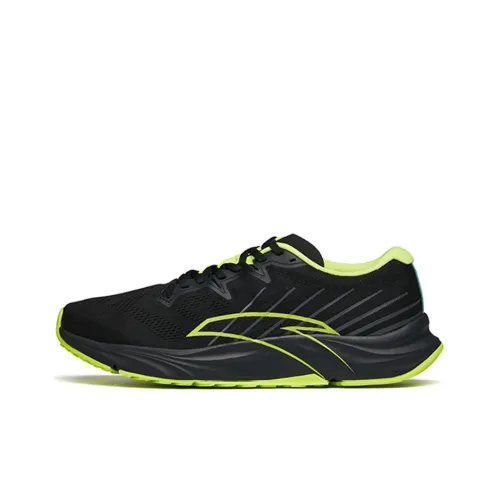 ANTA Asphalt Road Fighter 1.0 Running Shoes Men Low-Top Black/Neon Green