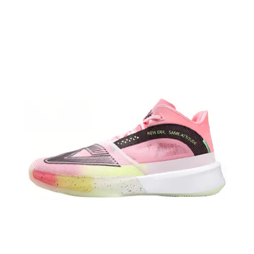 PEAK Surfing The Big Triangle 1.0 Basketball Shoes Men Mid-Top Pink