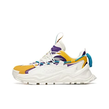 Anta Hot Anti Slip And Wear Resistant Height Increasing Low Top Chunky Sneakers Men's Yellow White