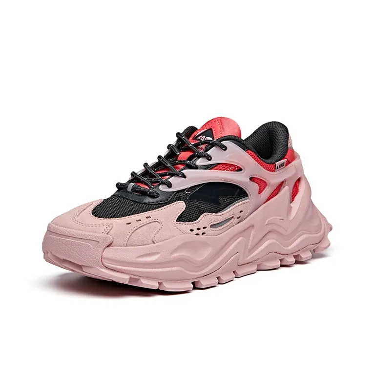 Anta Hot Non slip Lightweight Low Top Chunky Sneakers Women's Pink-1
