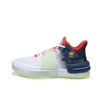PEAK Flash 2 Generation Durable Breathable Low Top Basketball Shoes White Blue