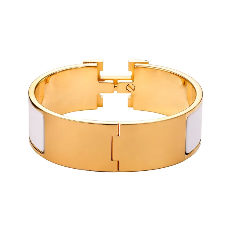 HERMES Gold Plated Bangles Women's White Gold-1