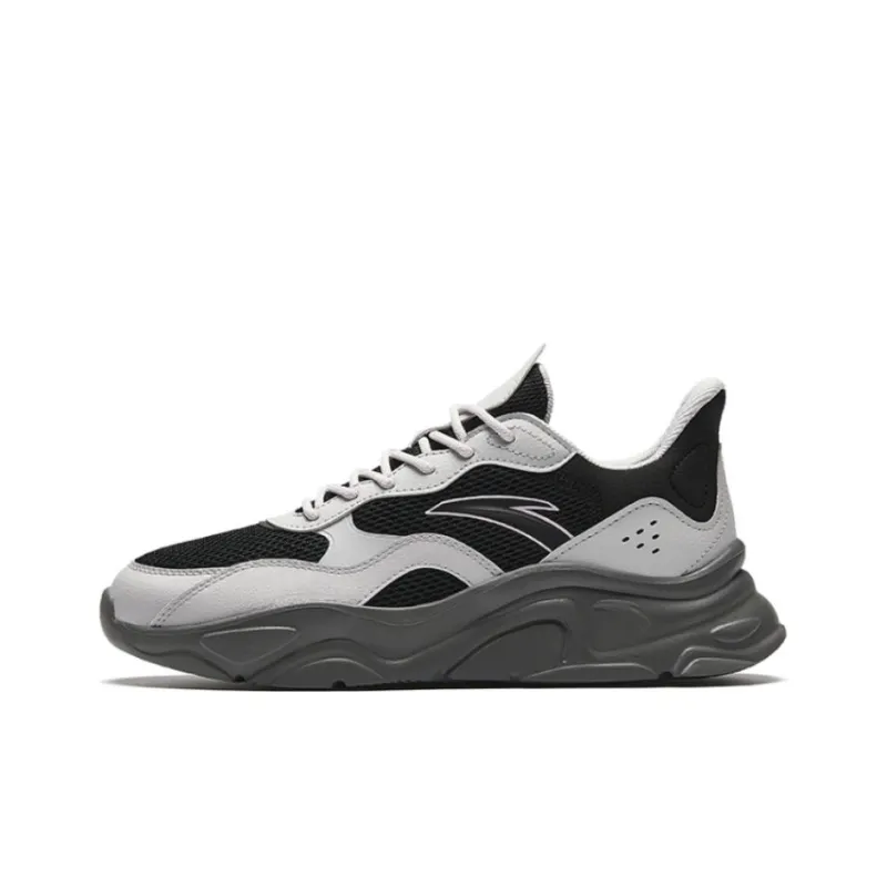 Anta Little Millennium Cushioning Wear Resistant Low Top Casual Shoes Women's Black Gray-0