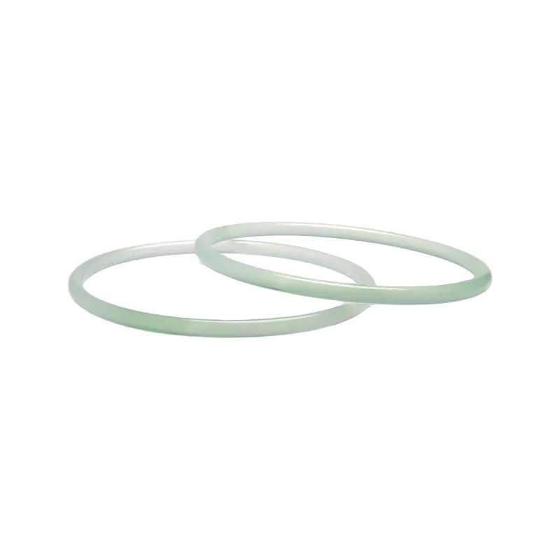 Artisan Lock Heart Jade Chalcedony Bangles Women's-5