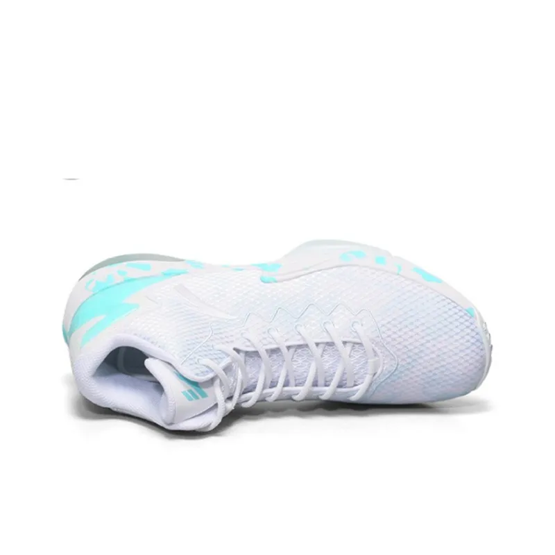 Anta KT3 Team Anti Slip Wear Resistant Mid Top Performance Basketball Shoes Men's White Blue-2