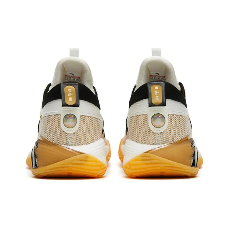 Anta ZUP1 Nitrogen Technology Cushioning Anti Slip And Wear Resistant Low Top Basketball Shoes Brown White Flyer-3